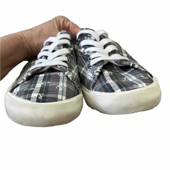 Sperry Sneaker Top-Sider Pier View Women’s Size 7 Anchor Gray Plaid Nautical - Picture 4 of 7